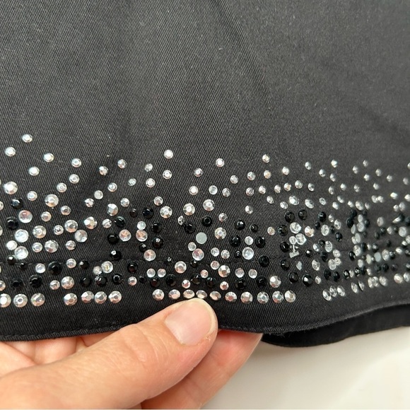 Quaker Factory Womens Rhinestone Bling Jean Jacket Size XS Black - Picture 3 of 7